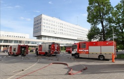 Пожарно-тактическое учение в административном здании МГСУ