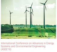 II Международная конференция по энергетическим системам и инженерии окружающей среды / International conference on advances in energy systems and environmental engineering (ASEE19)
