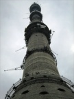 Обследование состояния бетона наружной поверхности Останкинской телевизионной башни, высота 385 метров